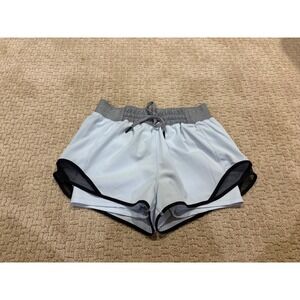 MPG Sport Womens 2-in-1 Running Shorts Light Blue Gray Mesh Trim Size XS